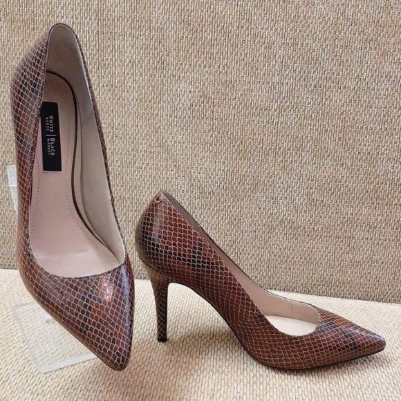 Size 7.5 Brown WHBM Pointed Toe High Heel Shoes - Picture 1 of 3